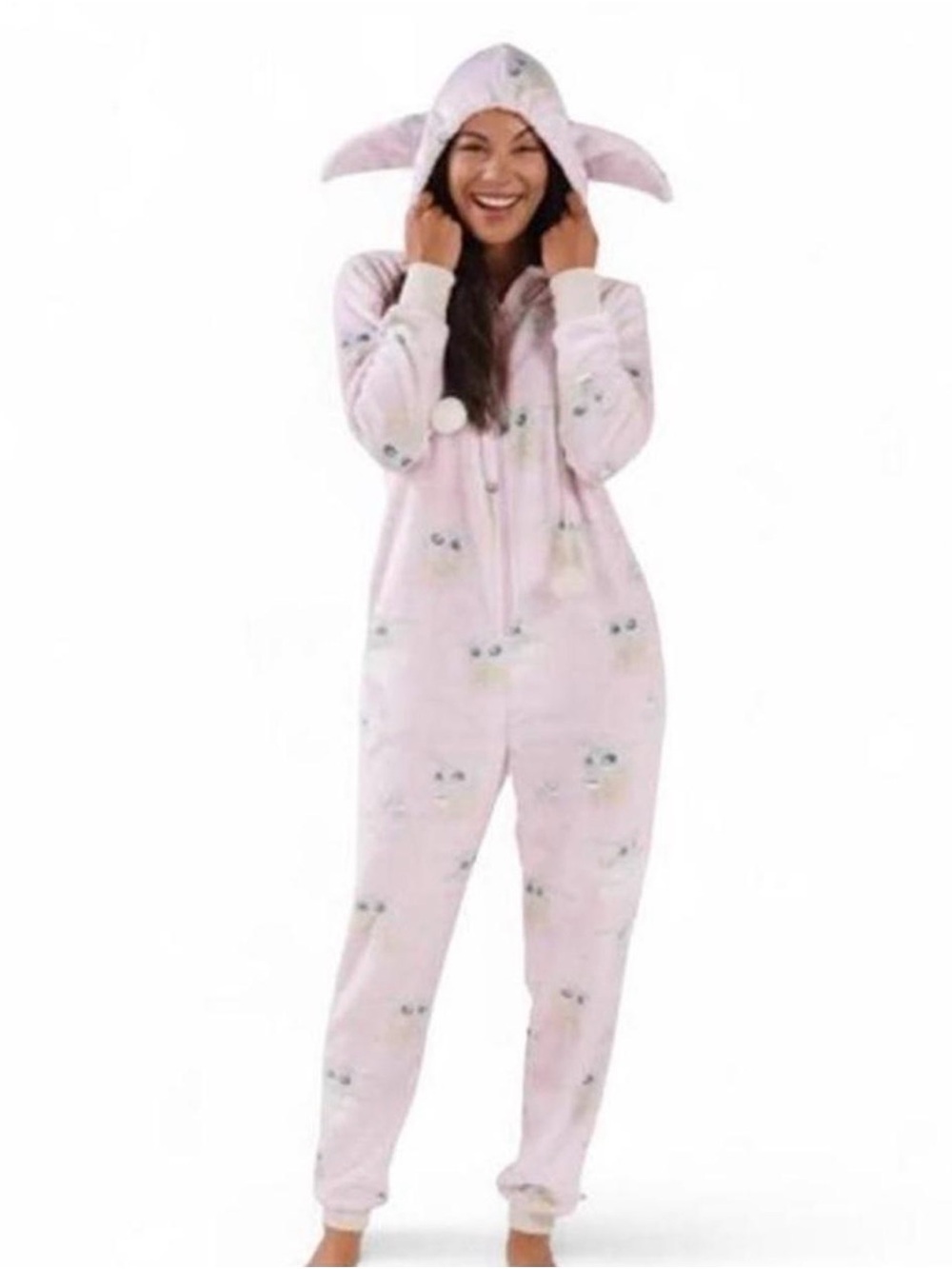 Cozy Pink Grogu Star Wars The Child Hooded Kids Pajamas Onesie M